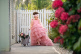 Alliyah Pink Glitter tulle gown