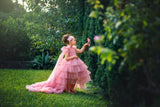 Alliyah Pink Glitter tulle gown