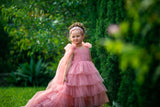 Alliyah Pink Glitter tulle gown